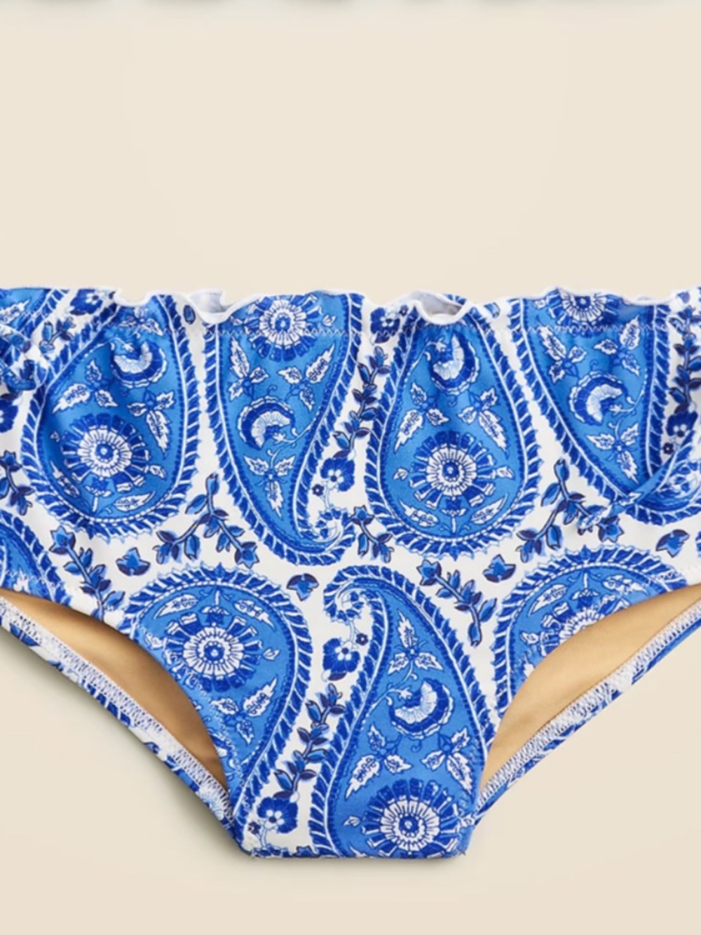 New CREWCUTS Girls' Size 14 Lettuce-Edge Swim Bottom Blue Paisley